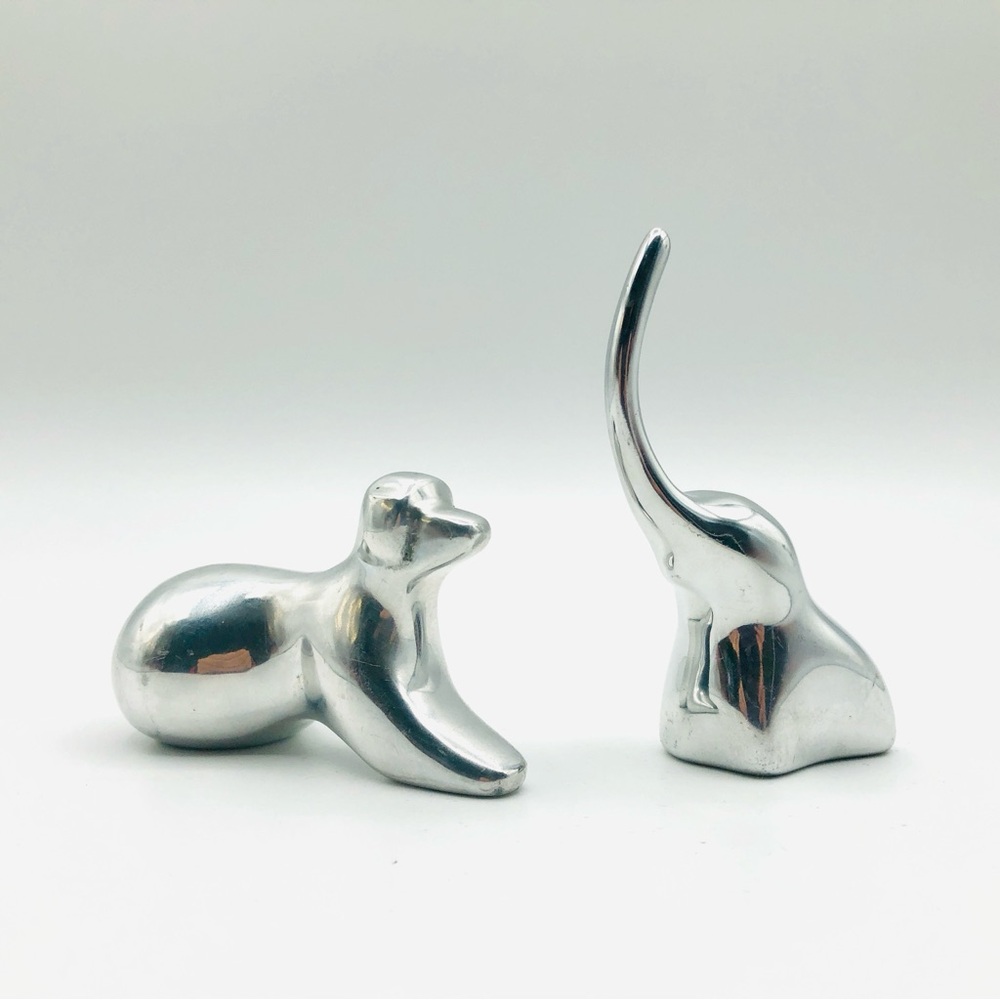 Vintage Hoselton Elephant and Dog Figurines (Lot of 2)